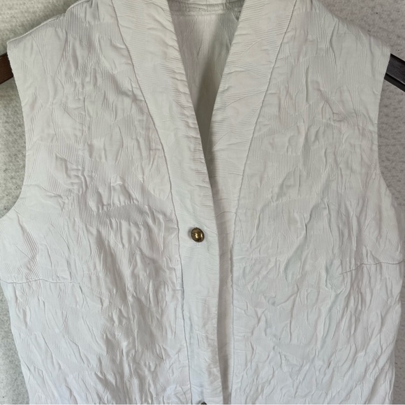 Gabar New York Vintage white vest women’s S or XS long line floral textured vest - Picture 5 of 16